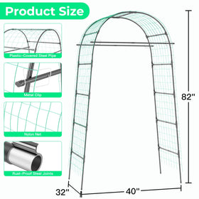 Aohanoi garden arch trellis steel frame offers sturdy, weather-ready support.