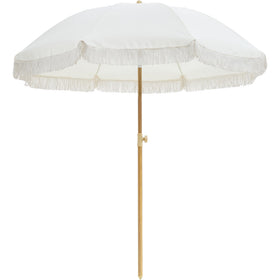Aohanoi Patio Fringe Umbrella canopy extended for wide 6ft sunshade.