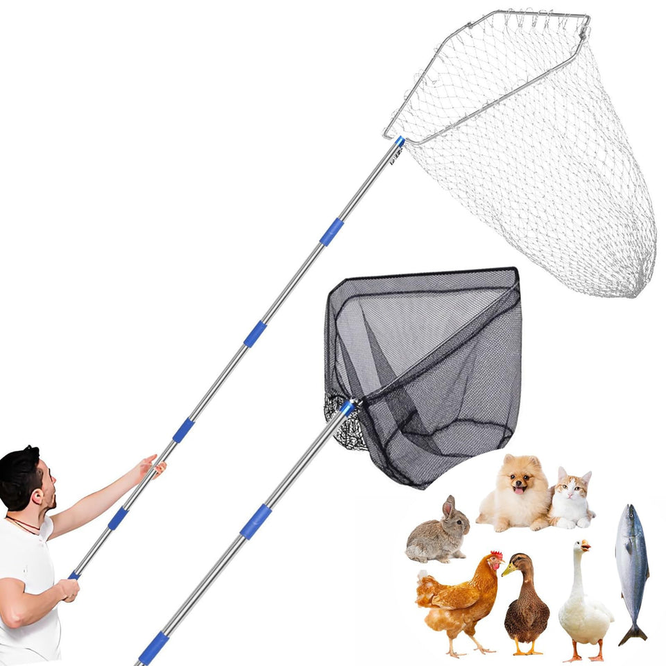 Aoiaute chicken-catching net with dual nets for versatile poultry handling.