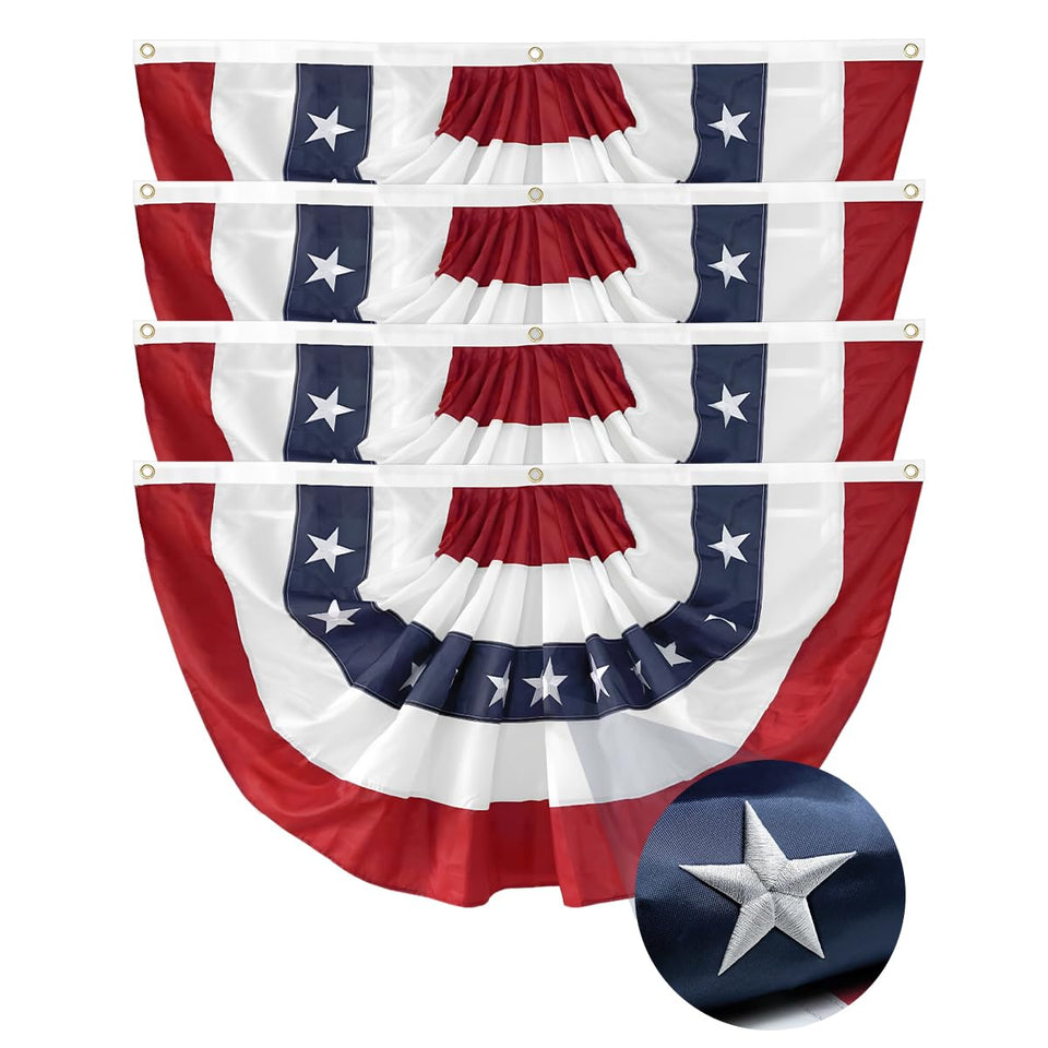 Aokansha pleated half-fan bunting flag 2x4 ft for outdoor decor.