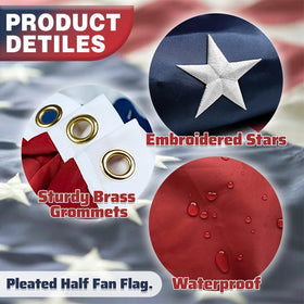 Aokansha blue red white banner with stripes for yard.