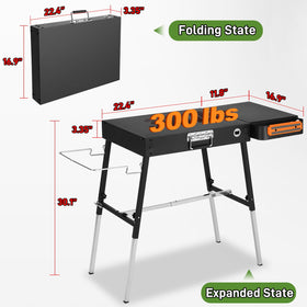 AOKEMAi grill table adjustable height legs adapt to uneven ground