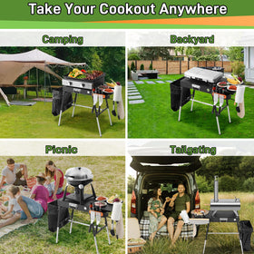 AOKEMAi multifunction grill table with storage enhances organization