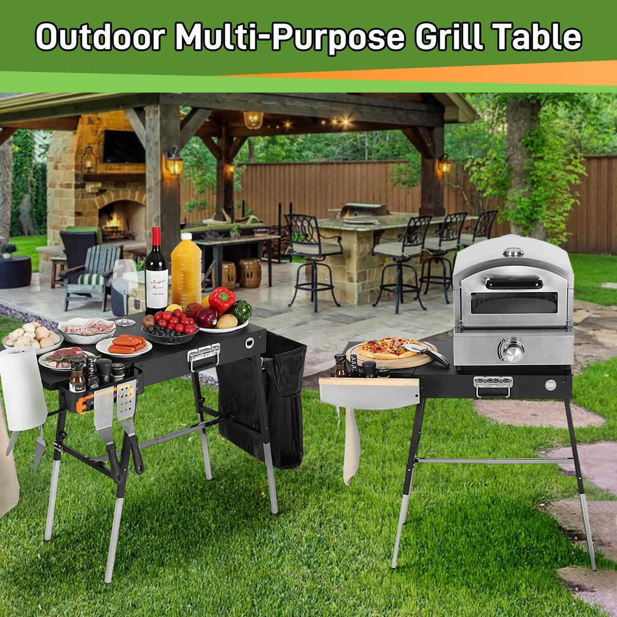 AOKEMAi portable Ninja grill stand enables quick on the go setup