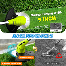 Aokia weed wacker detachable battery for cordless convenience.