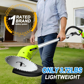 Aokia weed wacker double-switch safety feature for secure start.