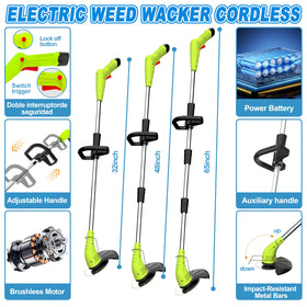Aokia weed wacker saw blade attachment for pruning branches.