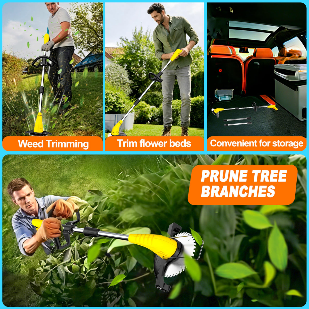 Aokia lightweight weed wacker at 3.5 lbs for easy handling