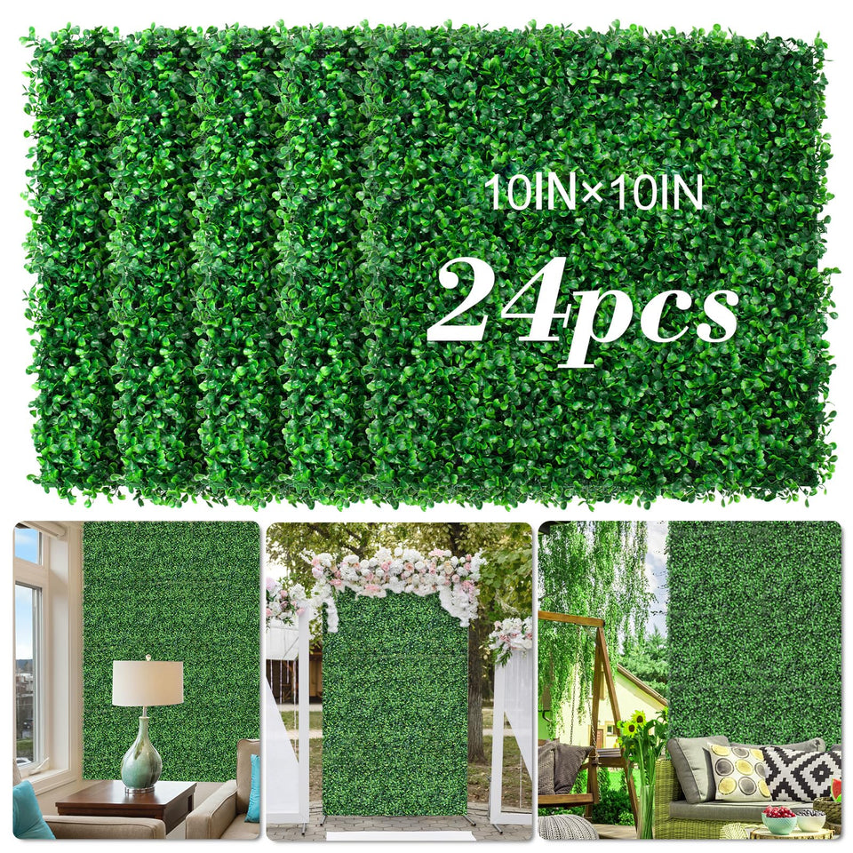 AOKIE 10x10 panel closeup shows lush boxwood texture for privacy