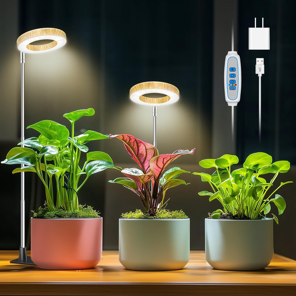 Aokrean Plant Grow Light Full Spectrum illuminates indoor greens with balanced light.