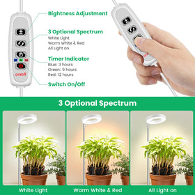 Aokrean Grow Light height-adjustable-pole adapts to different plant growth stages.