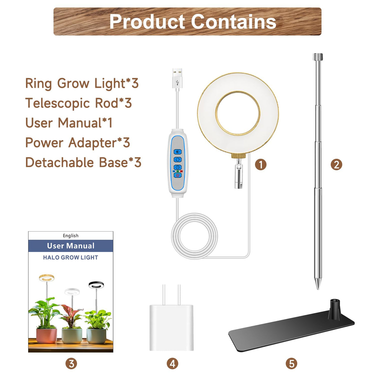 Aokrean Grow Light two installation methods: soil-insert or freestanding stand