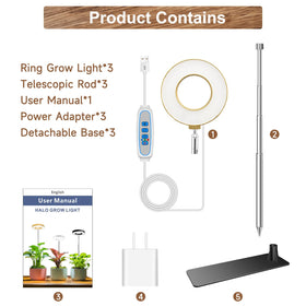 Aokrean Grow Light two installation methods: soil-insert or freestanding stand