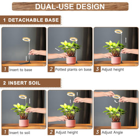 Aokrean Grow Light wood grain base adds stylish flair while powering indoor garden lighting
