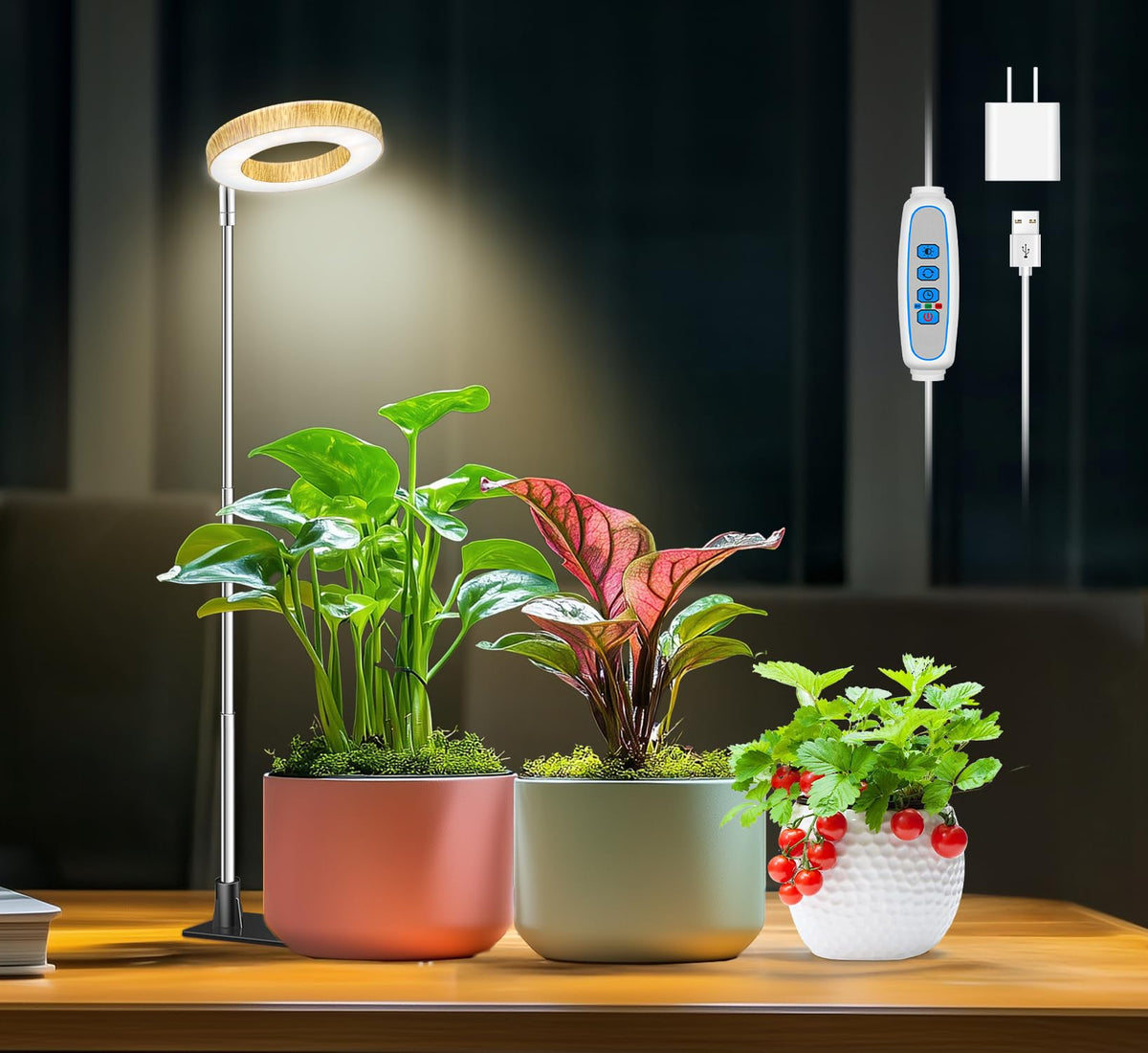 Aokrean grow lights full-spectrum panel boosts indoor plant growth and fits compact spaces