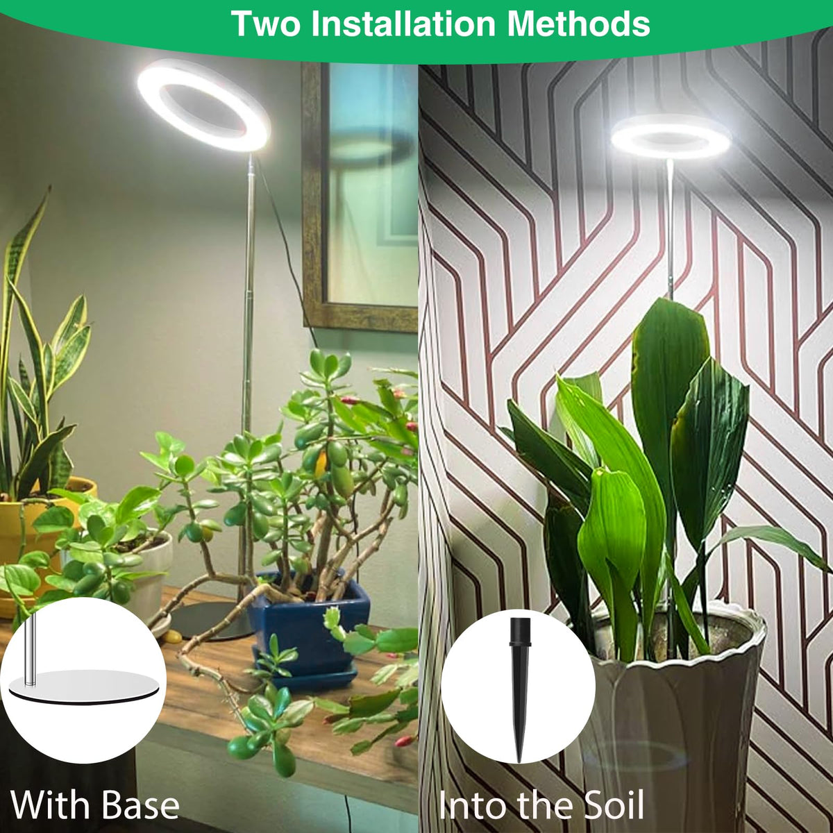 Aokrean grow lights height adjustable pole extended for larger plant setups