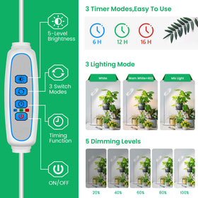 Aokrean grow lights soil insertion option for flexible placement