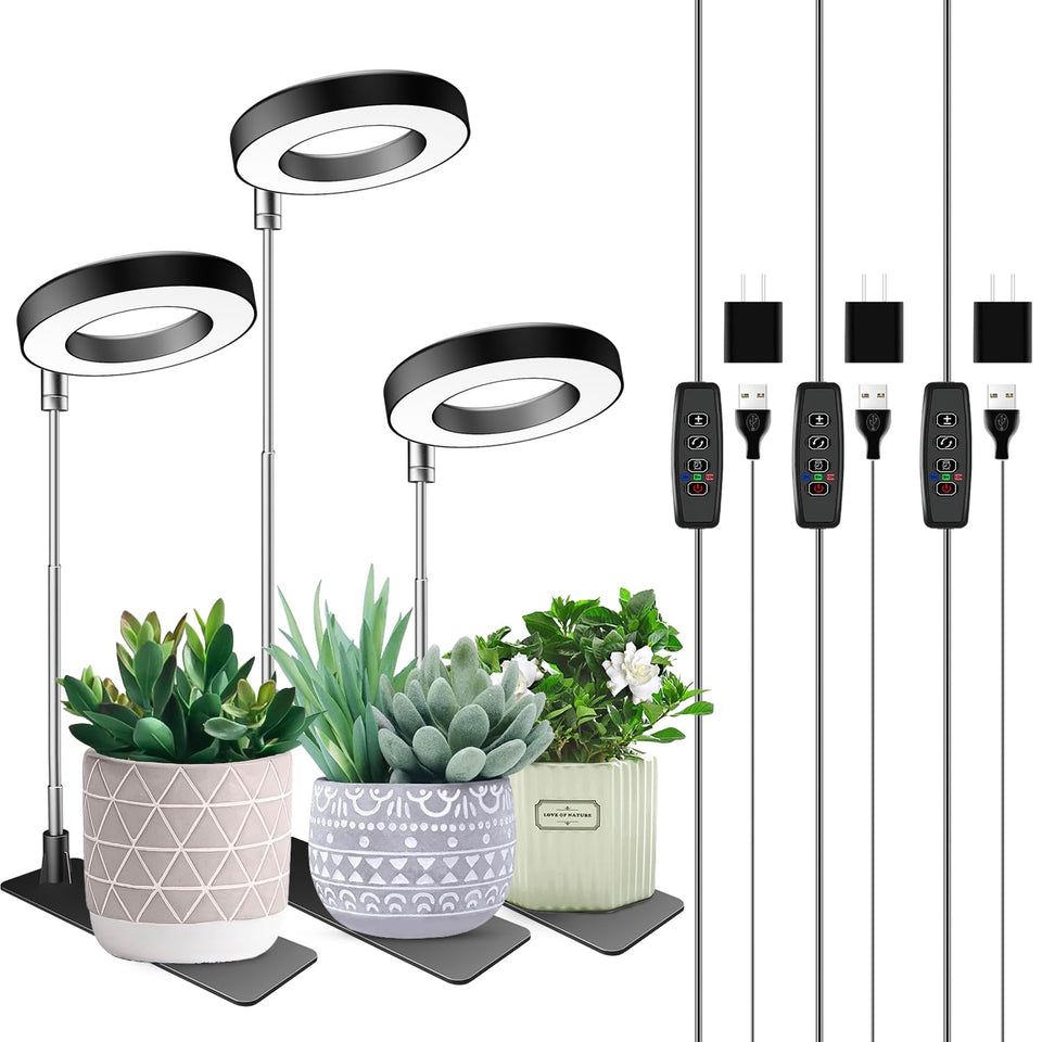 Aokrean 48-LED full-spectrum halo base lights indoor plants.