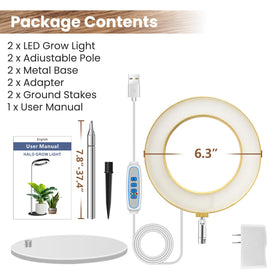 Aokrean Plant Grow Light fits on desks and plant stands.