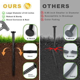 Aolabela hammer-in stakes with spiral design for secure installation.