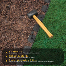 Aolabela versatile stakes anchor tents, turf, and weed barrier.