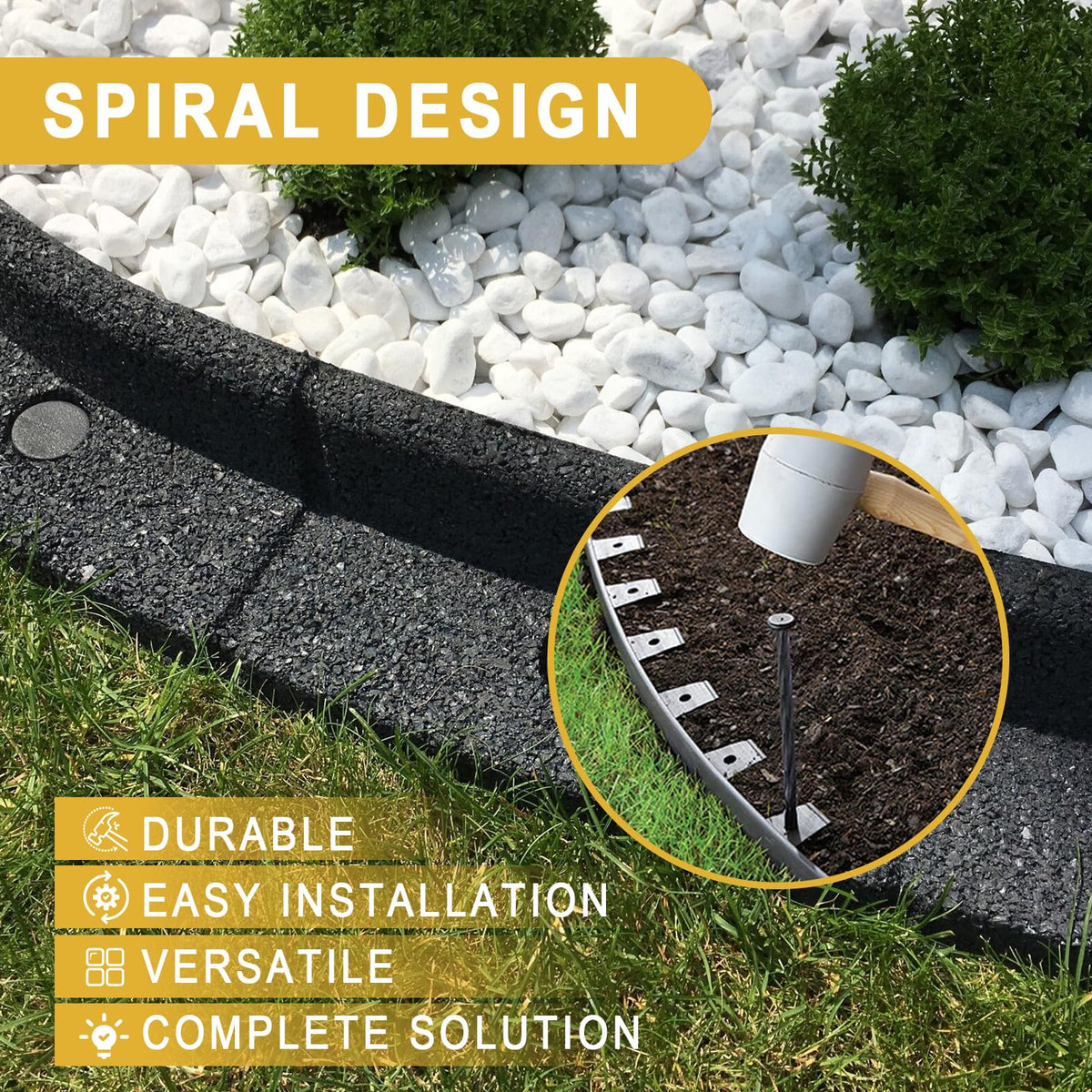 Aolabela weed barrier stakes help keep fabric in place for neat gardens.