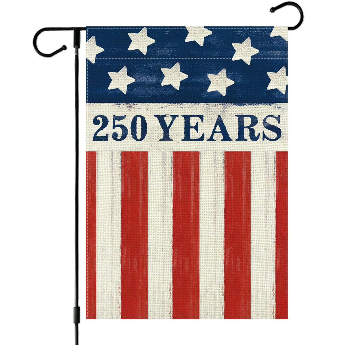 Aolime 250 Years USA flag front view, durable garden decor for patriotic outdoor displays.