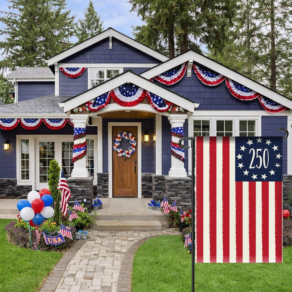 Aolime Independence Day flag outdoor use with durable materials