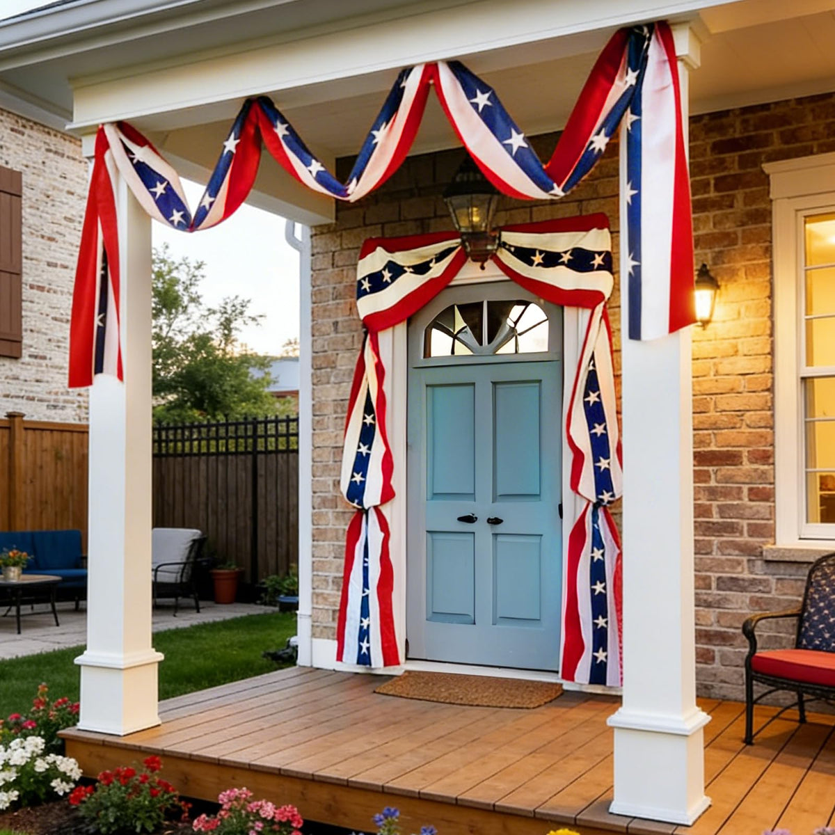 AOLIUP color-rich flag bunting resists fading in sun and rain