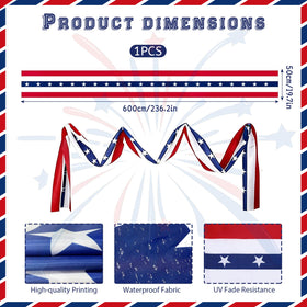 AOLIUP patriotic bunting banner hung on the porch creates festive outdoor ambiance