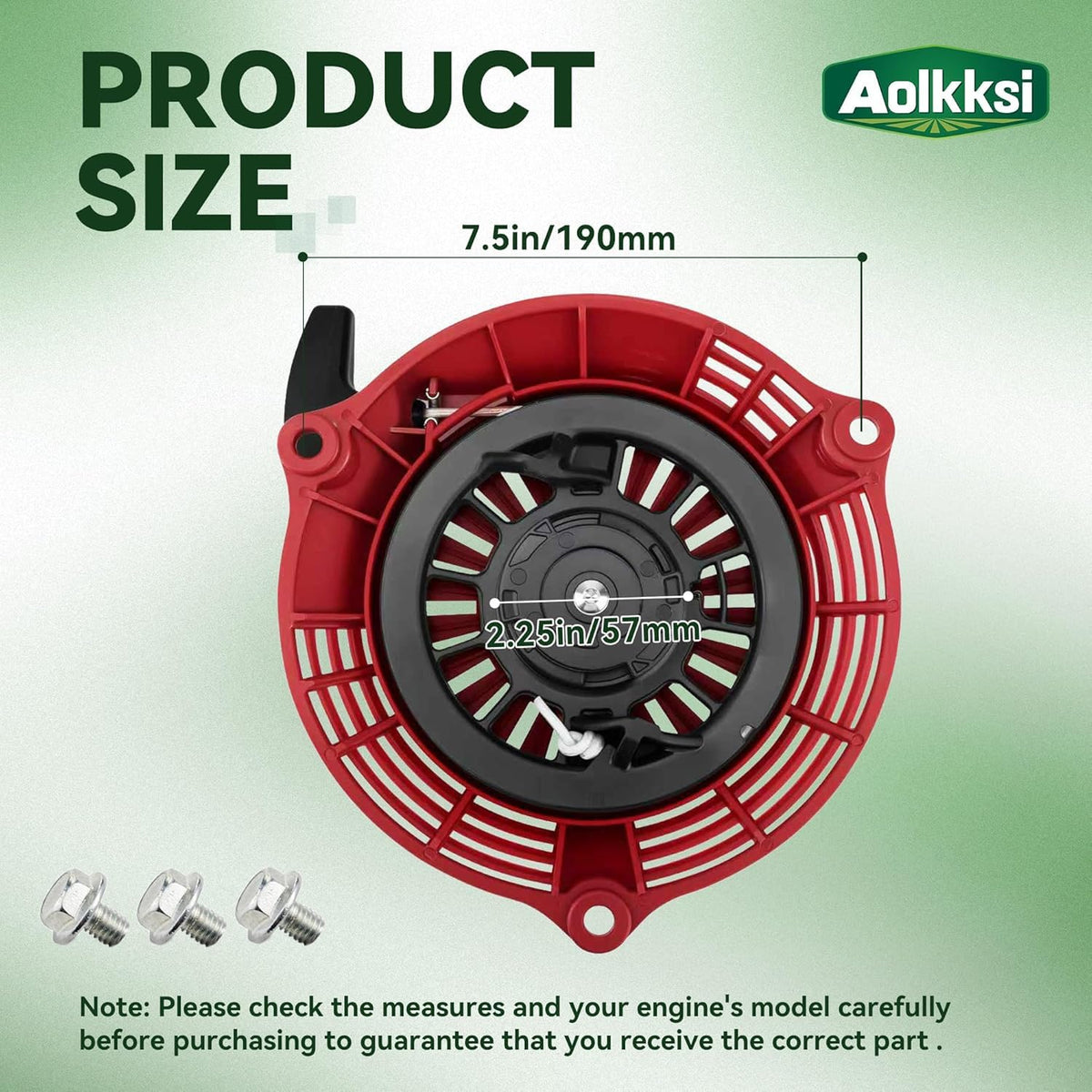 AOLKKSI GCV160 rear view highlights reliable recoil mechanism for mower and generator usage.