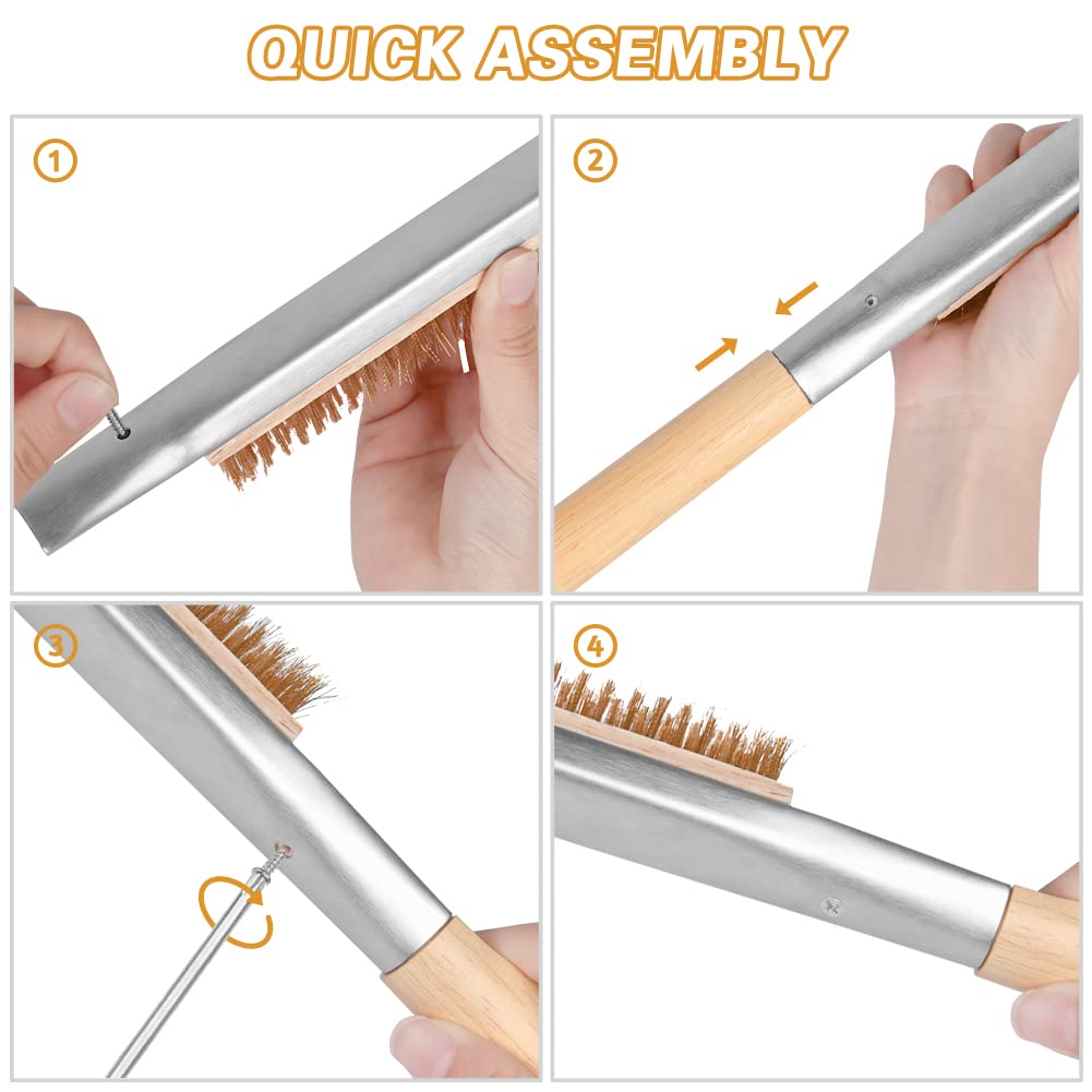 Aolso rubber wood handle offers comfortable extended cleaning