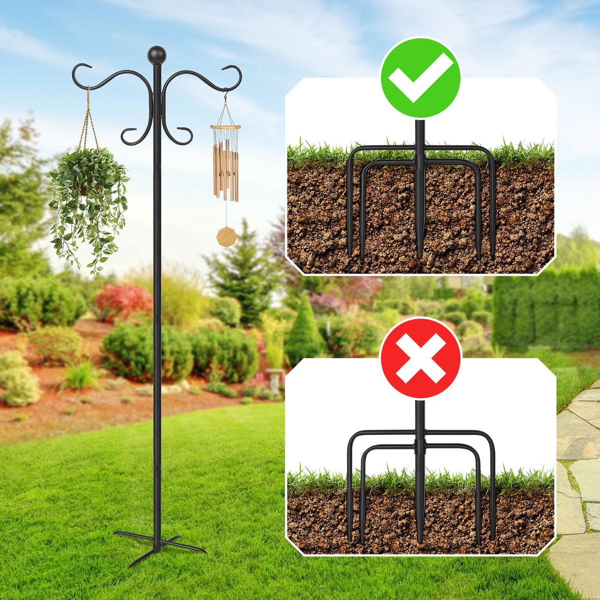 AOMGD height-adjustable system adapts to garden setups.