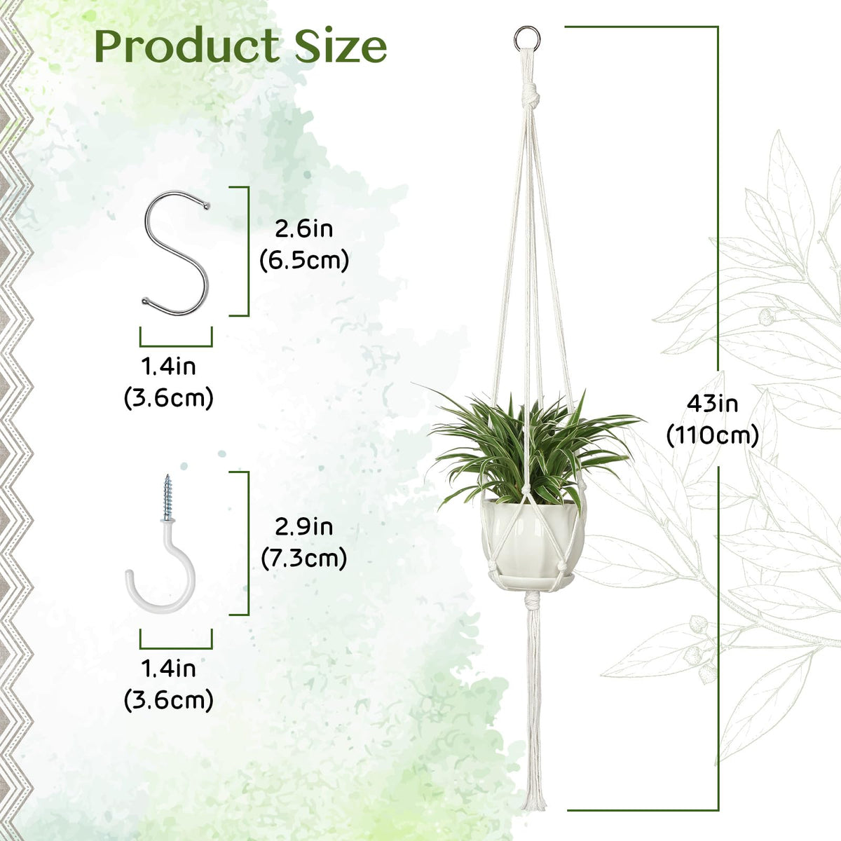 AOMGD macrame hanger setup showing versatile indoor outdoor use