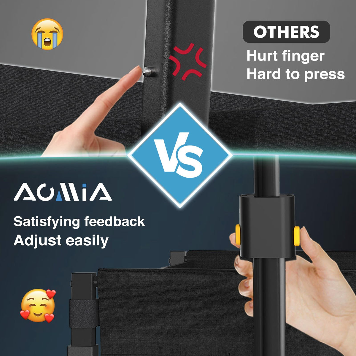 AOMIA collapsible wagon pull handle extended reduces wrist strain.