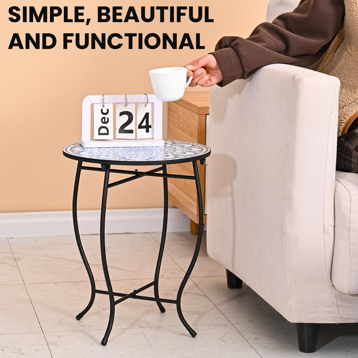 Aonagi 14-inch round table diameter ideal for compact spaces.