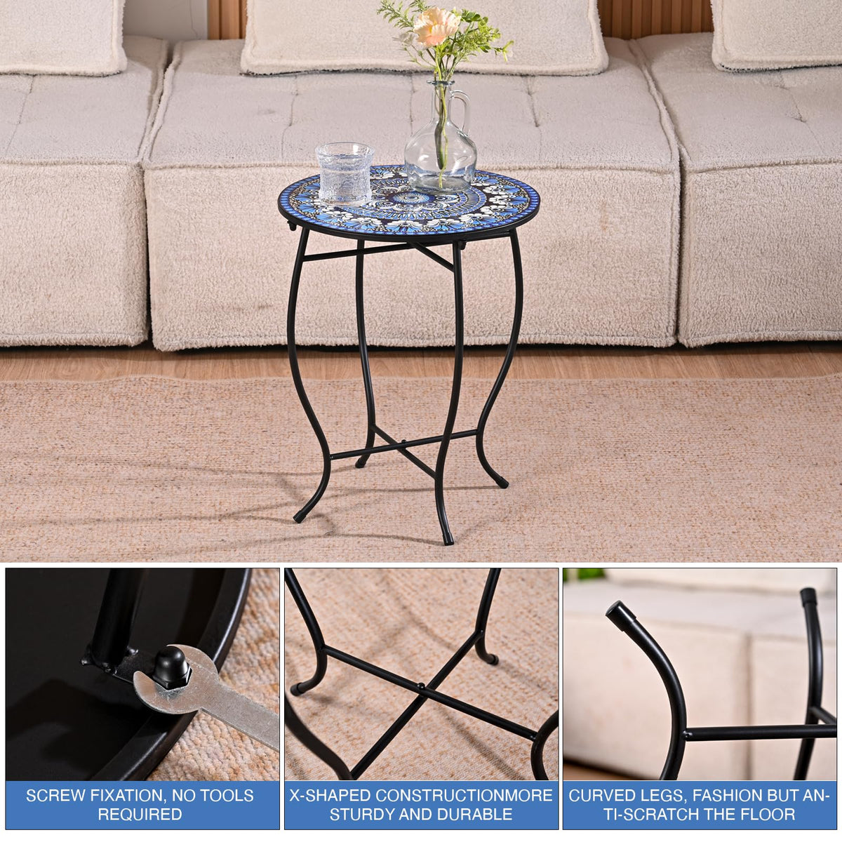 Aonagi weather-resistant stand stabilizes heavy pots and protects floors.