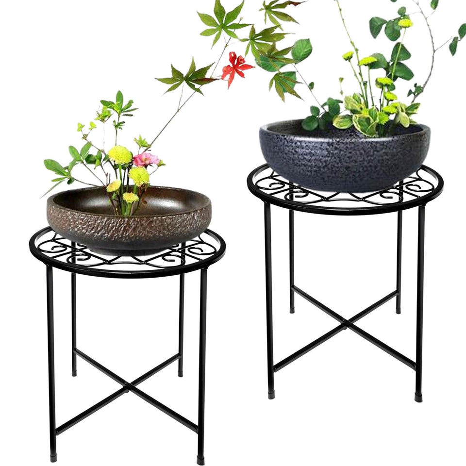 Aonagi 15 tall plant stand two-pack elevates heavy pots for stylish indoor display.