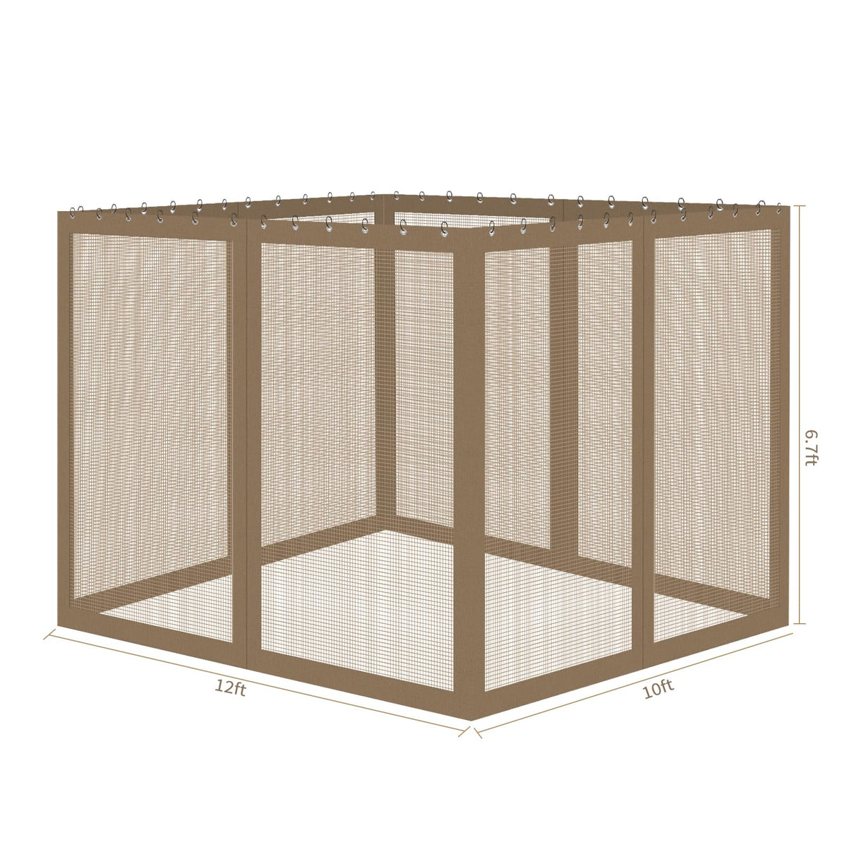 Aonear backyard mosquito netting surrounding a four-panel gazebo for bug-free lounging.