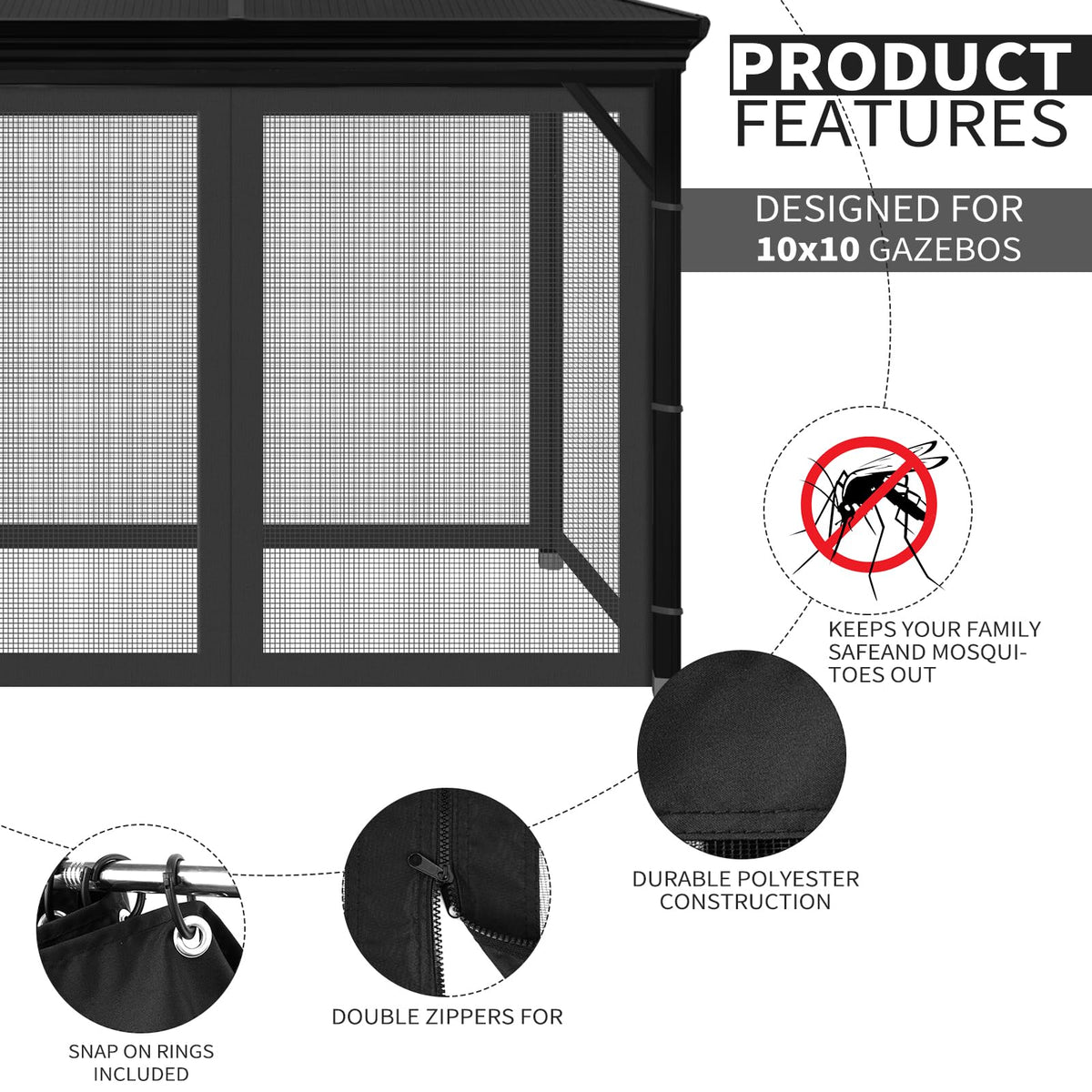 Aonear mosquito netting rolled storage shows compact, handy design.