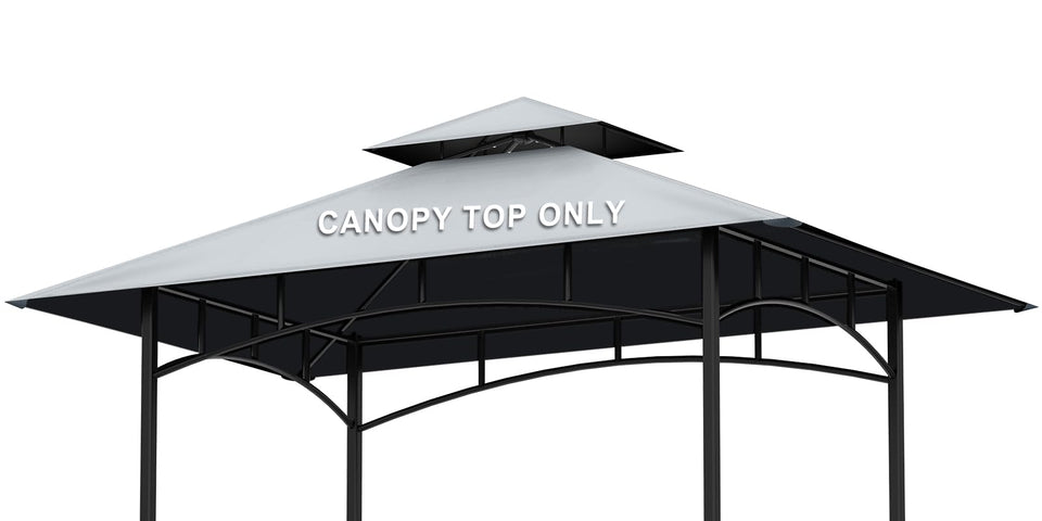 AONEAR grill gazebo replacement canopy top in 5x8 gray shade provides outdoor sun protection