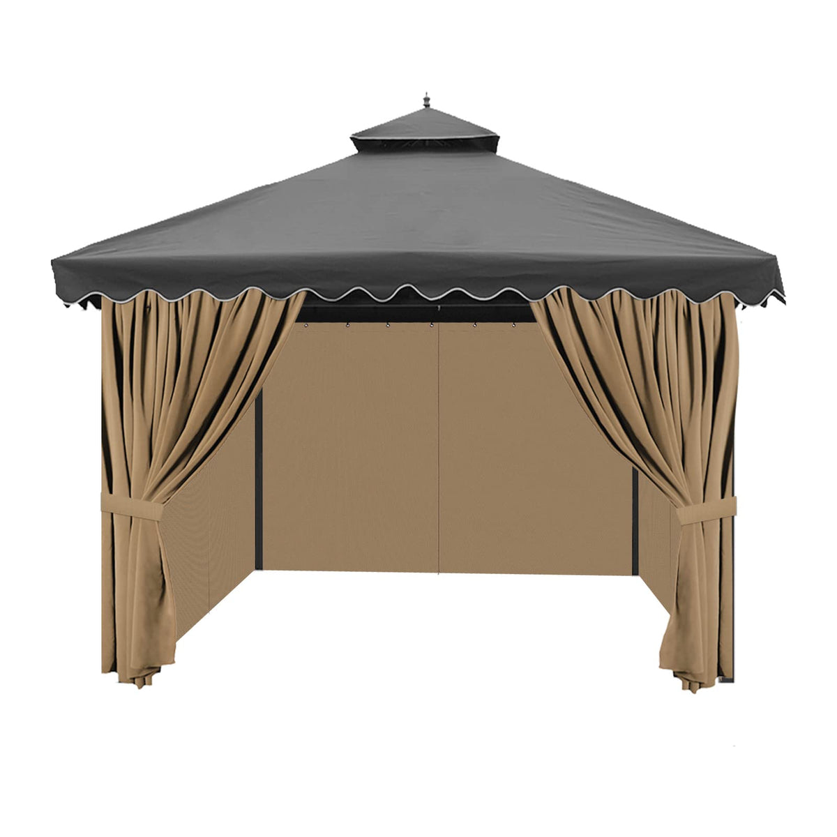 Aonear outdoor privacy wall set installed on a gazebo for a sheltered space.
