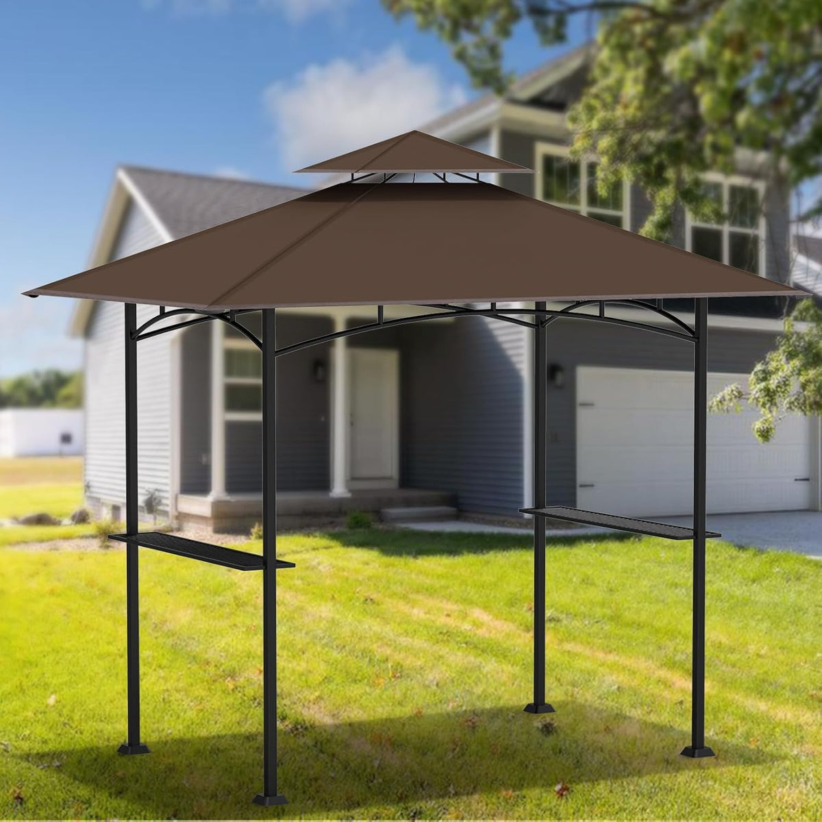 AONEAR canopy cover only protects the grill gazebo when not in use.