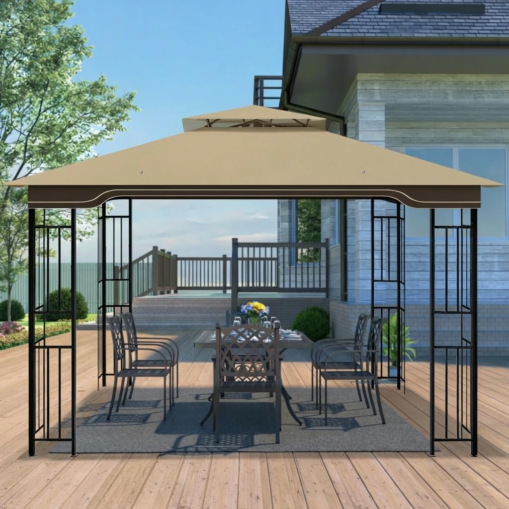 Aonear Regency II canopy replacement full layout demonstrates precise 156 x 130 inches fit.