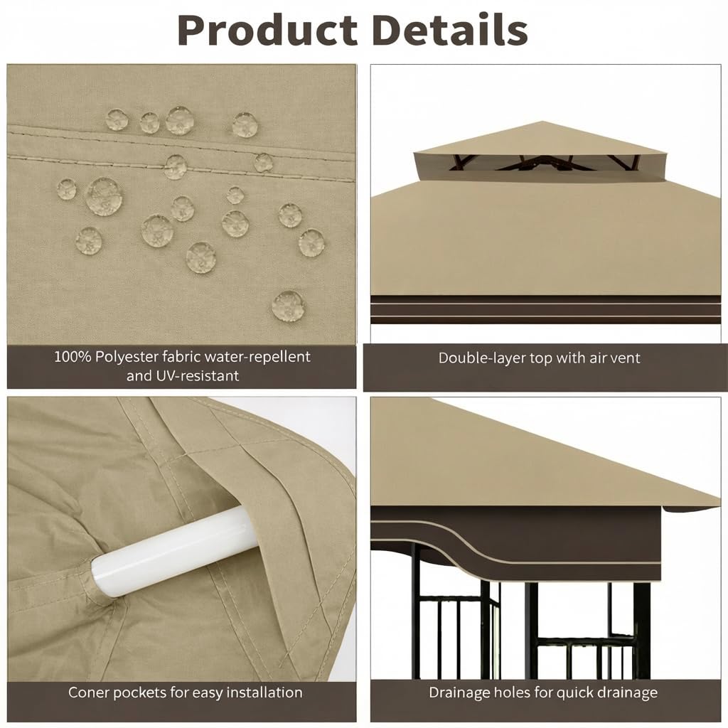 Aonear Regency II canopy replacement UV protection preserves colors and longevity.