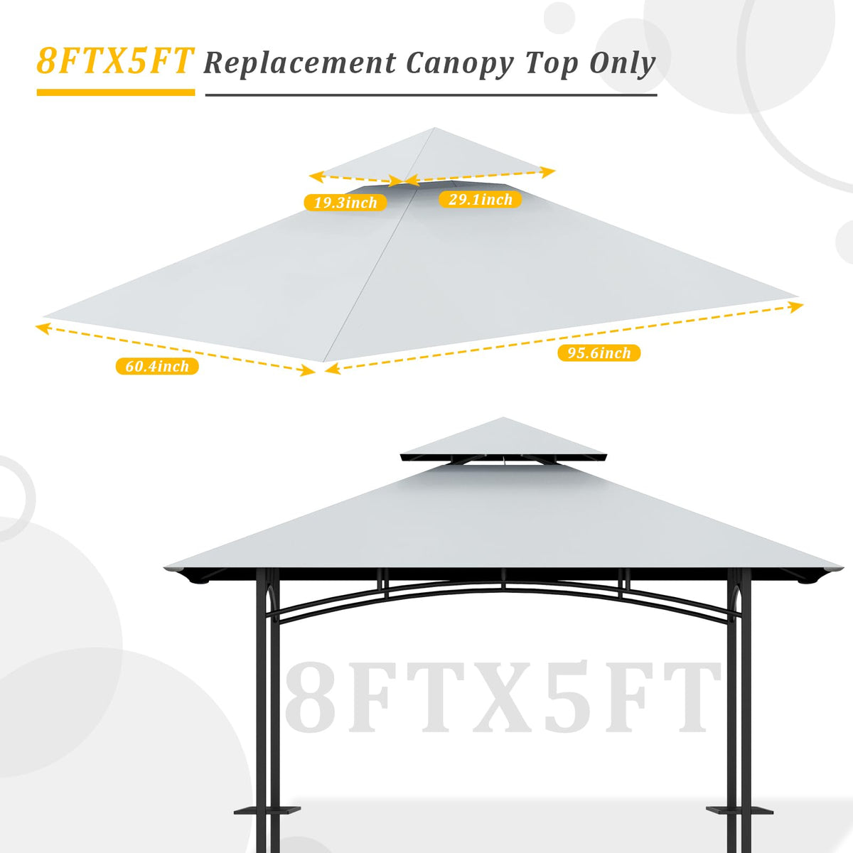 AONEAR weather-resistant polyester canopy shields gear and guests from sun and rain