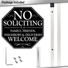 Clear messaging from AOOCY No Soliciting Sign with high visibility text