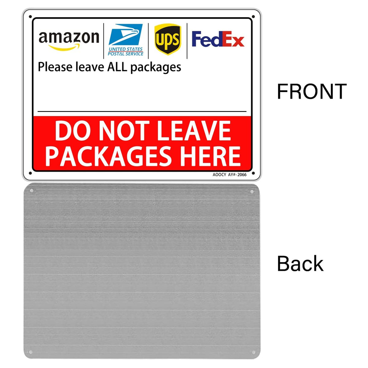 AOOCY Do Not Leave Packages Here sign pre-drilled holes enables quick installation