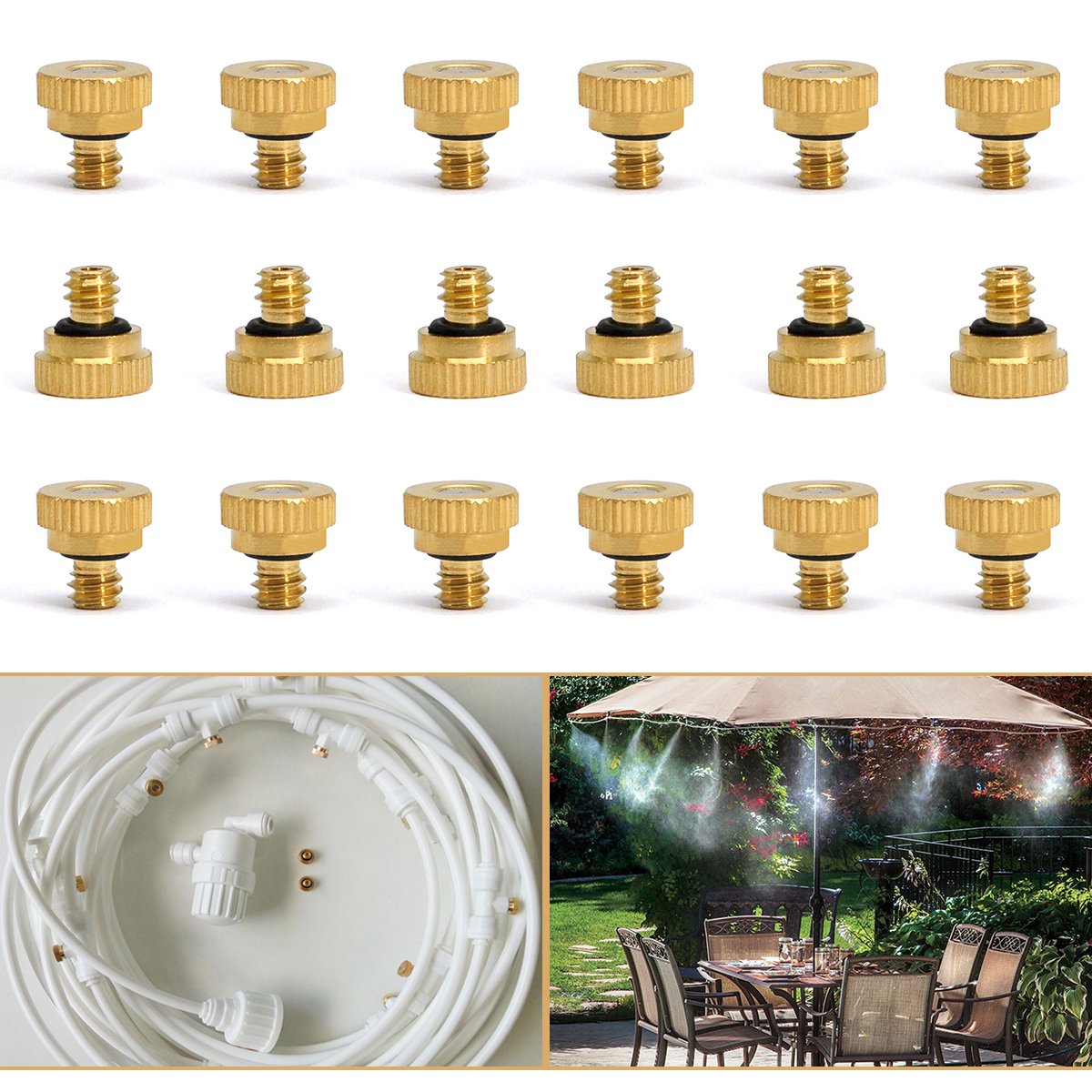 Aootech brass misting nozzle installation is straightforward and durable.