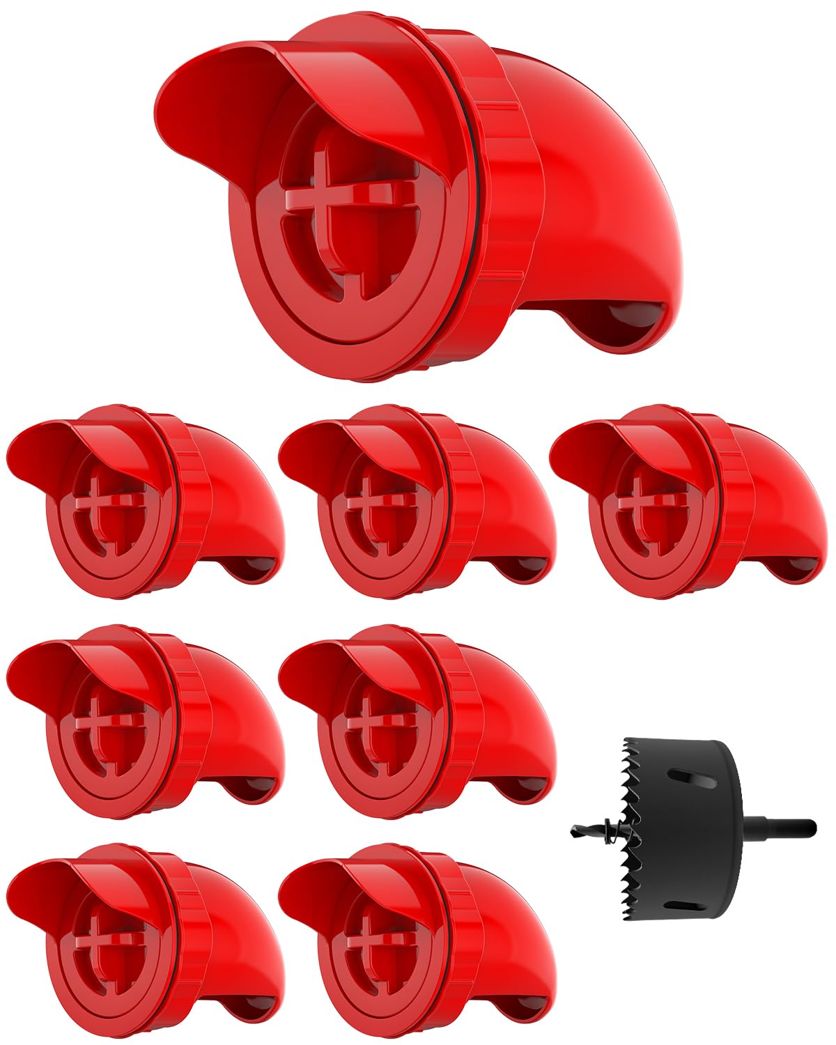 Aopchry automatic red feeder side view for steady, mess-free feeding.
